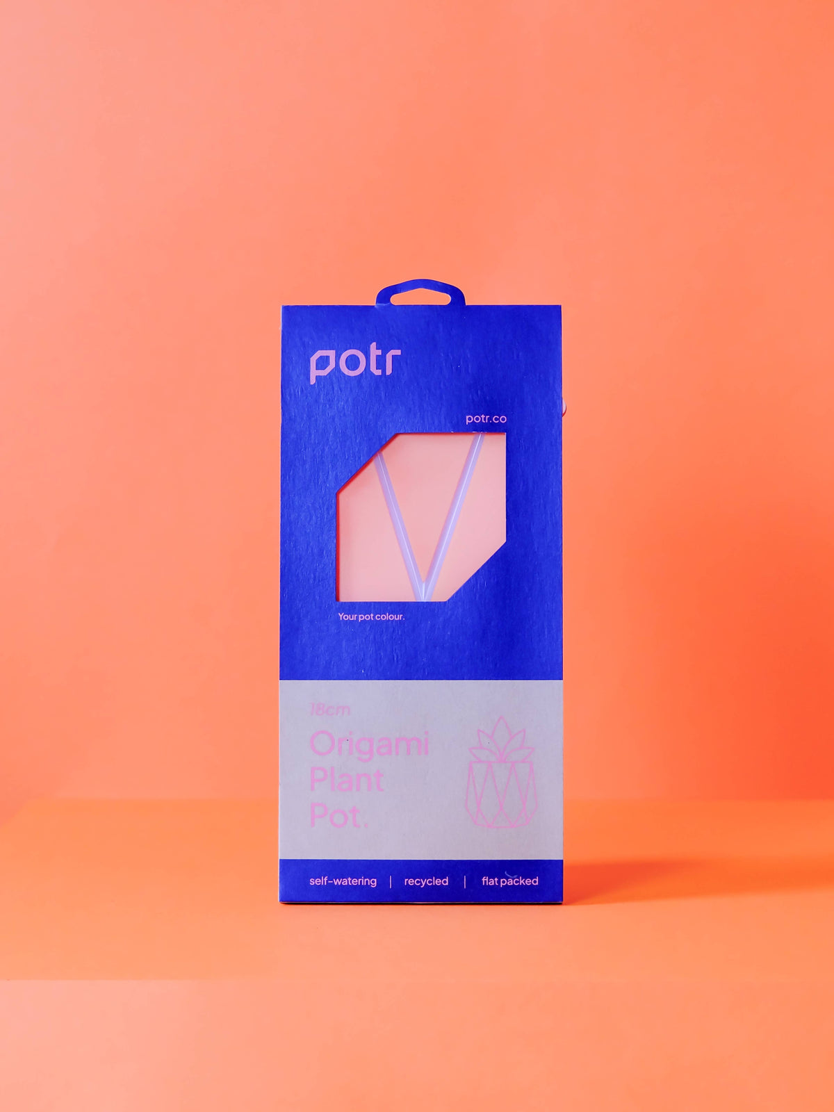 POTR | Coral Orange Self-Watering Plant Pot | 18cm