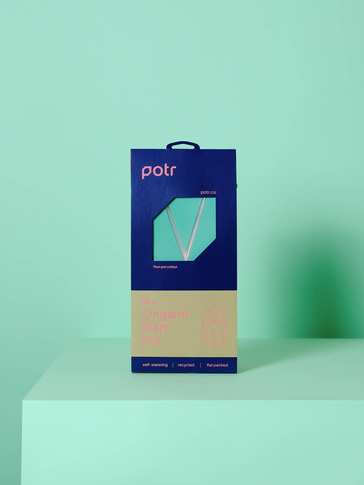 POTR | Aqua Blue Self-Watering Plant Pot | 18cm
