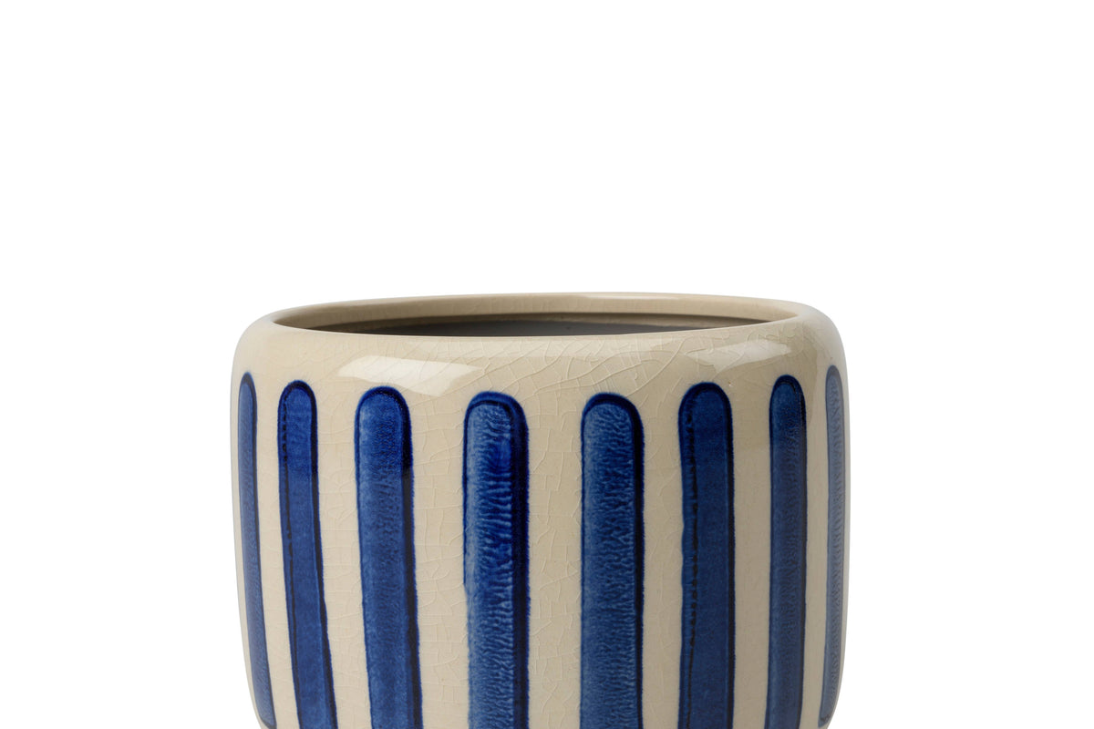 Blue Stripe Pot | 13cm