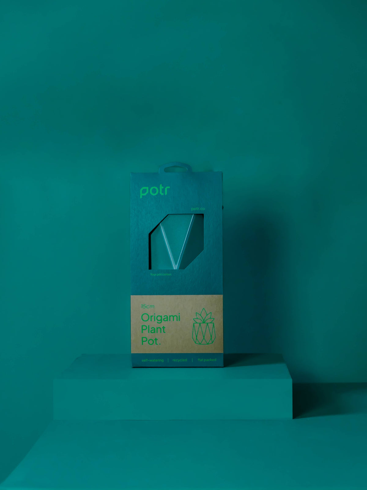 POTR | Dark Teal Self-Watering Plant Pot | 15cm