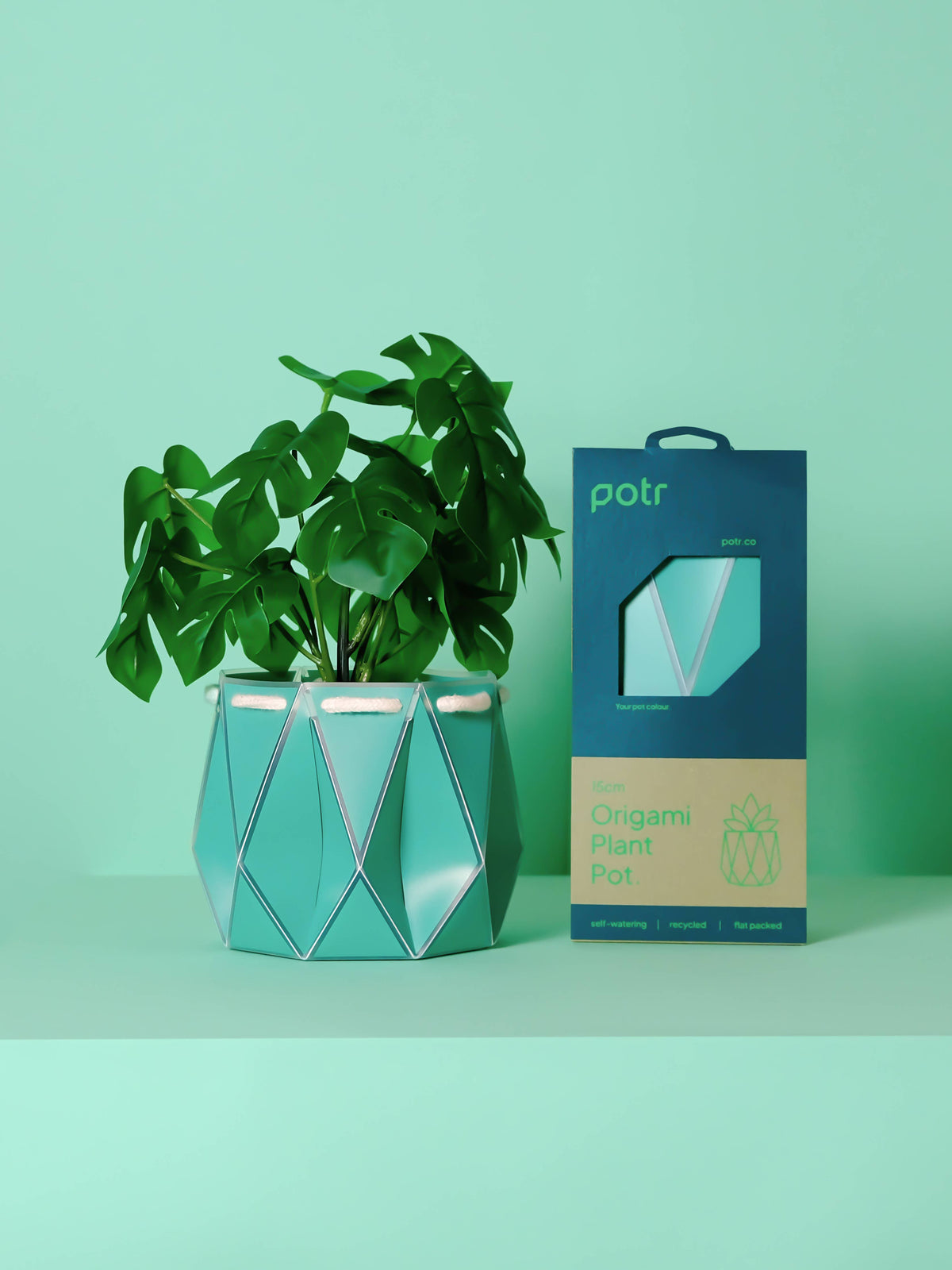 POTR | Aqua Blue Self-Watering Plant Pot | 15cm