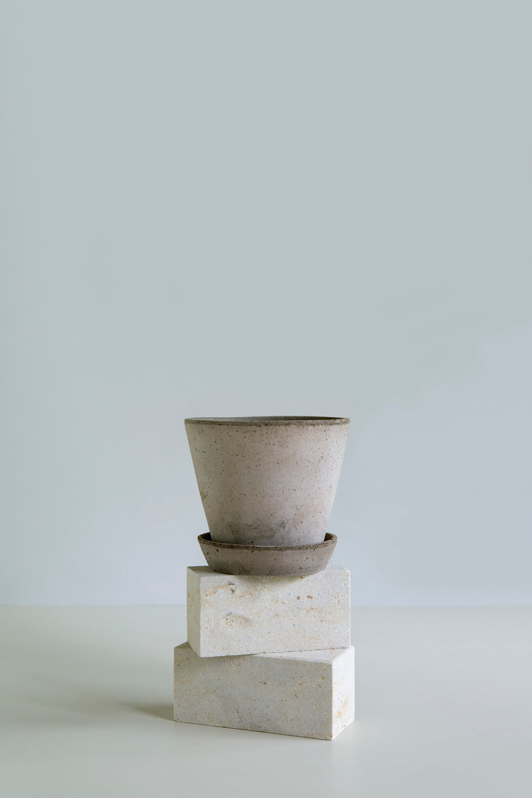 A Bergs Potter Julie Grey Pot & Saucer from Urban Tropicana’s Plant Shop in Chiswick London