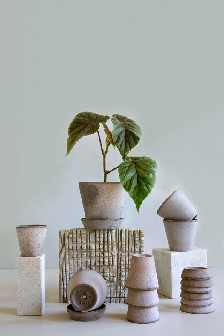 A Bergs Potter | Julie | Grey Pot & Saucer from Urban Tropicana’s Plant Shop in Chiswick London