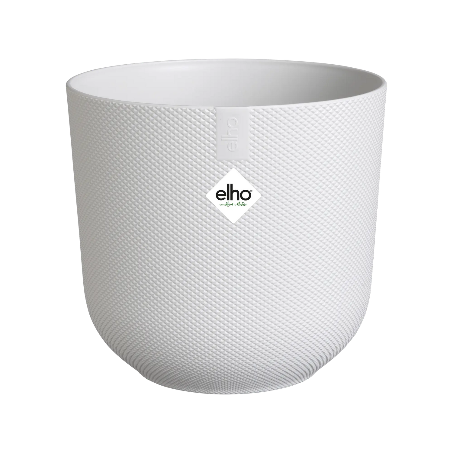 An Elho Jazz Round Silky white coloured pot