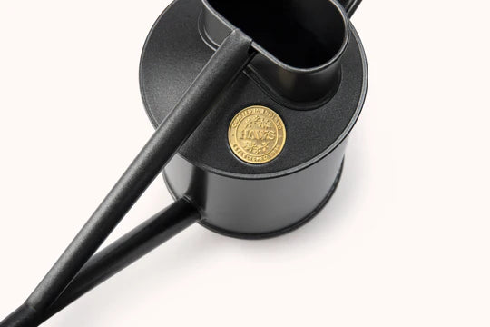 Haws Fazeley Flow Two Pint Granite watering can in front of a white background