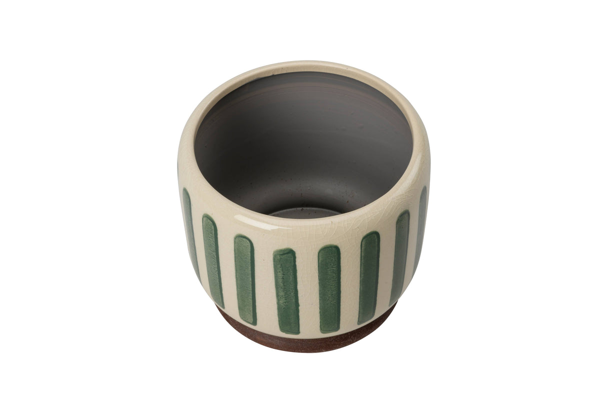 Green Stripe Pot | 13cm