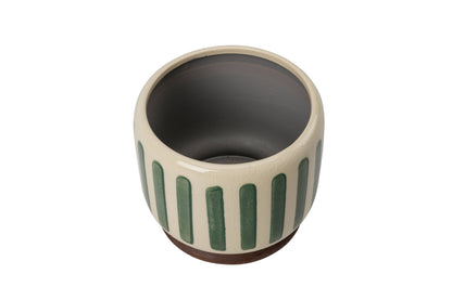 Green Stripe Pot | 18cm