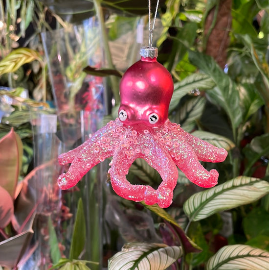Bauble - Pink Glitter Octopus