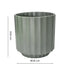 Decorative sage green ‘Bourton Scalloped’ planter with no drainage holes for indoor houseplants, cacti and succulents. 16cm in diameter. Foam pads on the base for protection. 