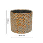 Decorative glazed and embossed finished mustard yellow pot with no drainage holes for indoor houseplants, cacti and succulents. With an 18cm diameter. 
