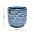 Decorative Sapphire blue reactive glazed pot with no drainage holes for indoor houseplants, cacti and succulents. 18cm on diameter. 