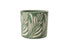 Decorative green leaf planter with no drainage holes for indoor houseplants, cacti and succulents. 18cm in diameter. 