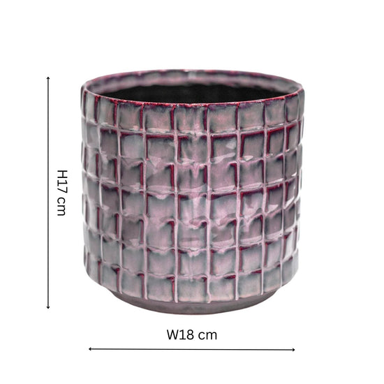 Tarah Textured Glaze Ceramic Indoor Planter | Blush Pink