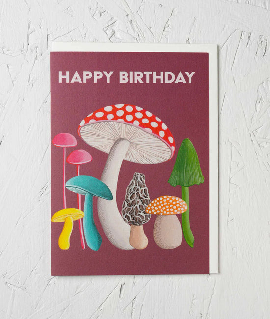 Greeting Card - ‘Happy Birthday Fungi’ by Stengun Drawings