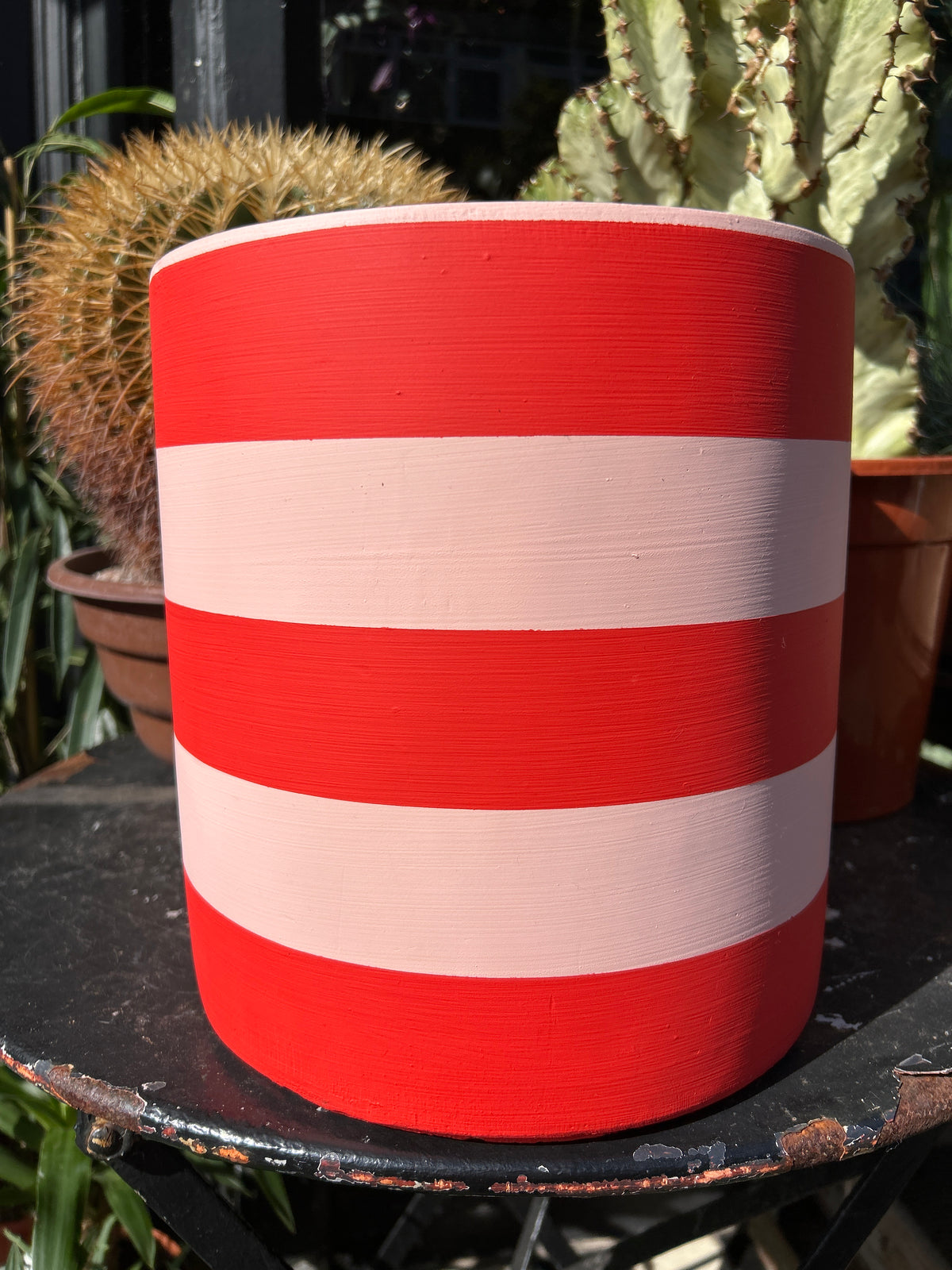 Pink &amp; Red Stripe Pow Pot | Small