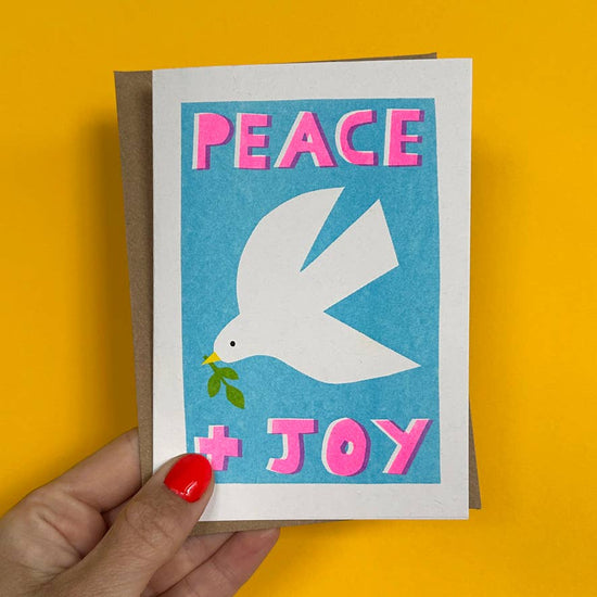 Peace + Joy Dove Christmas Card | Festive Holiday Greeting