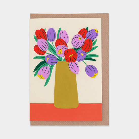 Spring Flowers Greetings Card
