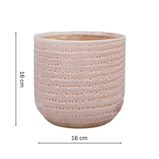 Reactive Glaze Ceramic Indoor Planter | Morganite | 16cm