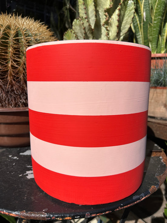 Pink & Red Stripe Pow Pot | Small