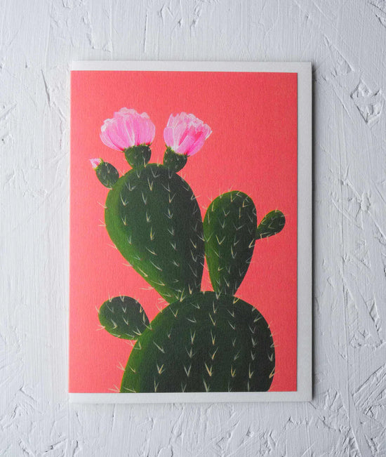 Greeting Card - ‘Cactus on Orange’ by Stengun Drawings