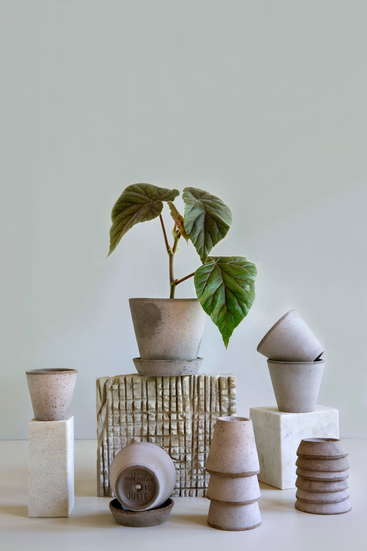 A Bergs Potter | Julie | Grey Pot &amp; Saucer from Urban Tropicana’s Plant Shop in Chiswick London