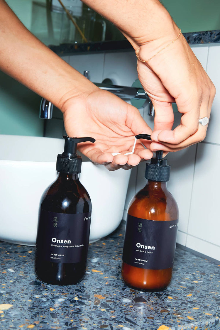300ml hand balm from East of Eden. Onsen scent with peppermint, eucalyptus, mandarin. 