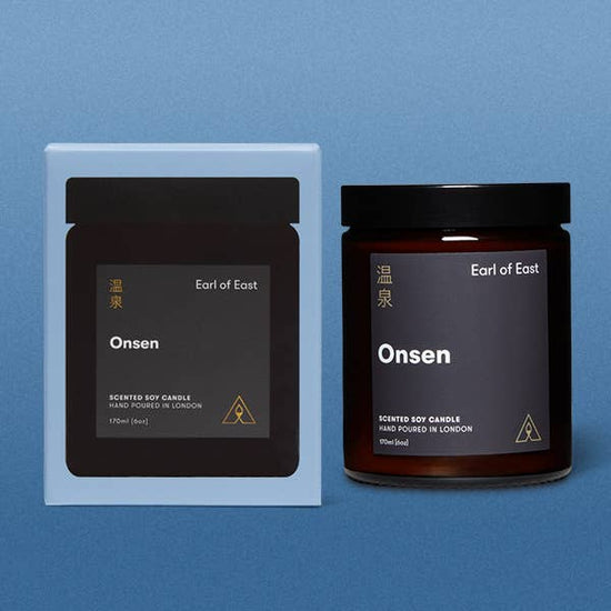 Soy wax candle from East of Eden. Hand Poured in London. Onsen scent with peppermint, eucalyptus, mandarin. 