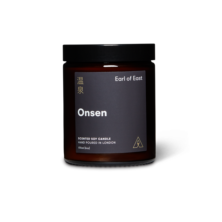Soy wax candle from East of Eden. Hand Poured in London. Onsen scent with peppermint, eucalyptus, mandarin. 