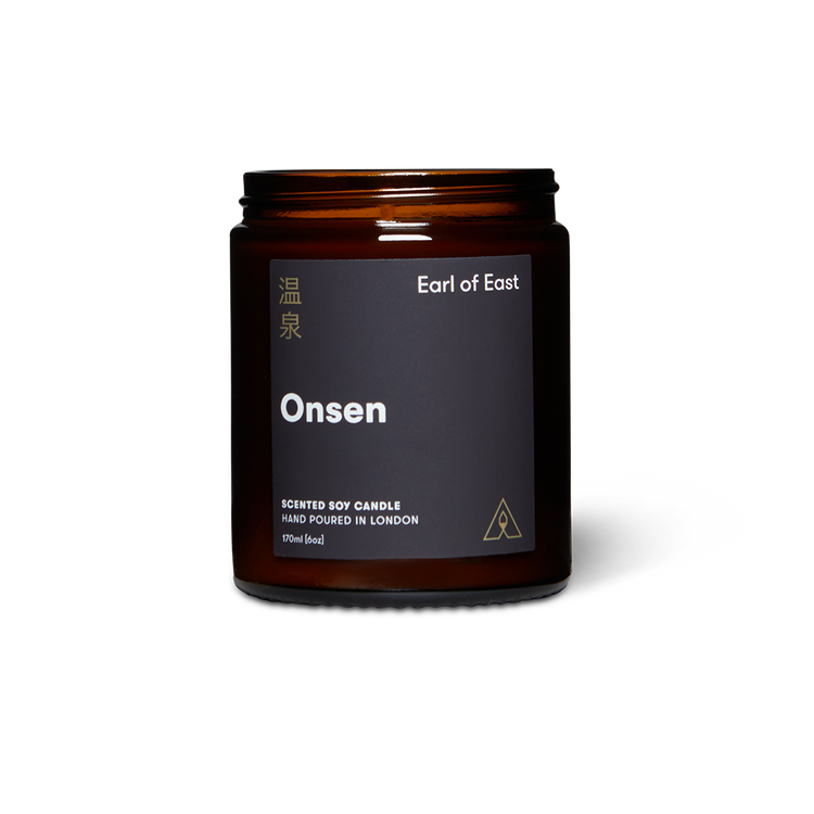 Soy wax candle from East of Eden. Hand Poured in London. Onsen scent with peppermint, eucalyptus, mandarin. 