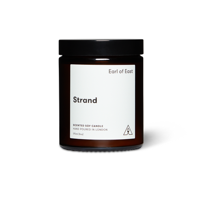 Soy wax candle from East of Eden. Hand Poured in London. Strand scent with mandarin rind, seaweed, birch wood, bay leaf. 