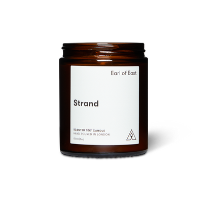 Soy wax candle from East of Eden. Hand Poured in London. Strand scent with mandarin rind, seaweed, birch wood, bay leaf. 