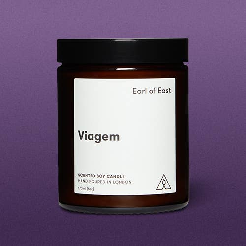Soy wax candle from East of Eden. Hand Poured in London. Viagem scent with coconut, oregano, fig. 