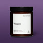 Soy wax candle from East of Eden. Hand Poured in London. Viagem scent with coconut, oregano, fig. 