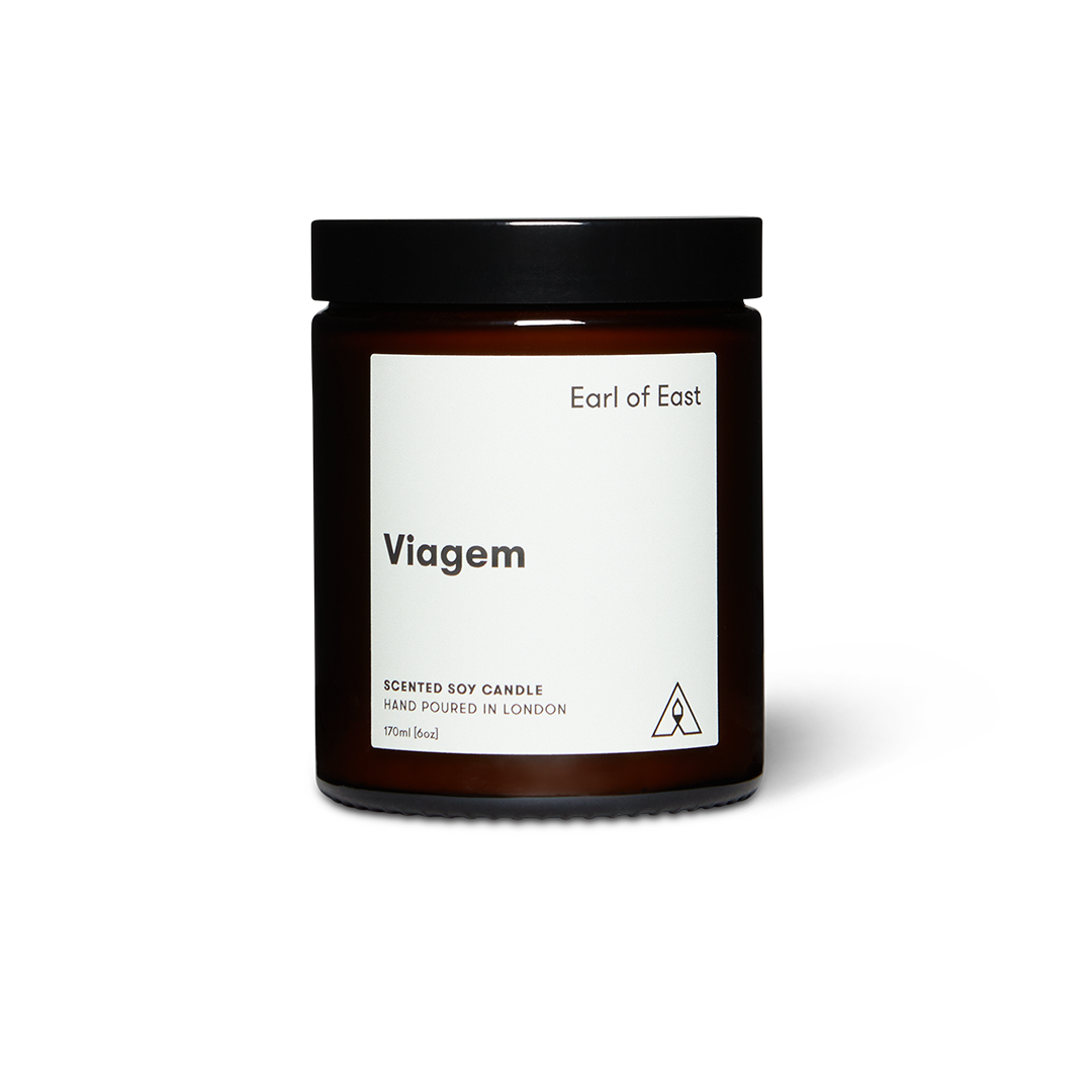 Soy wax candle from East of Eden. Hand Poured in London. Viagem scent with coconut, oregano, fig. 