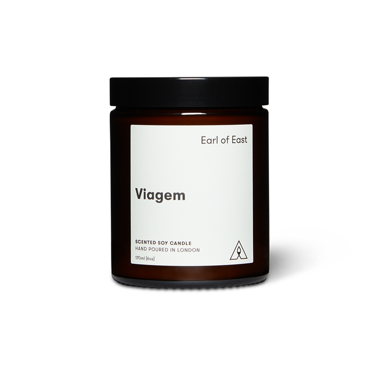 Soy wax candle from East of Eden. Hand Poured in London. Viagem scent with coconut, oregano, fig. 