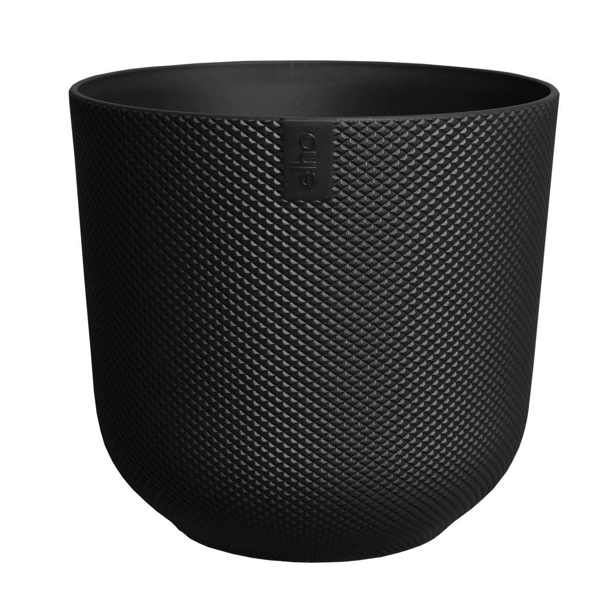 An Elho Jazz Round Living black coloured pot
