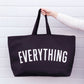Black tote bag with &