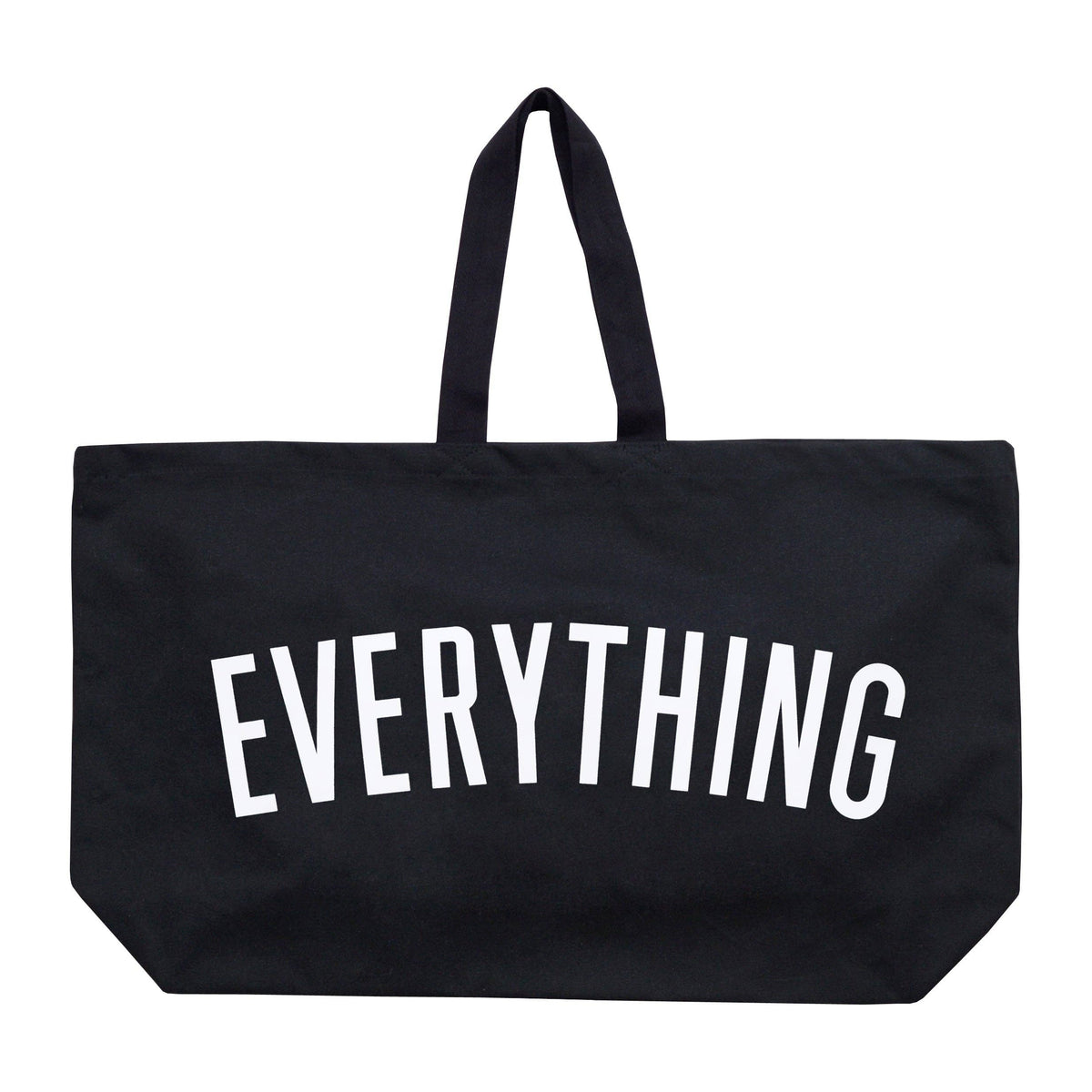 Black tote bag with &