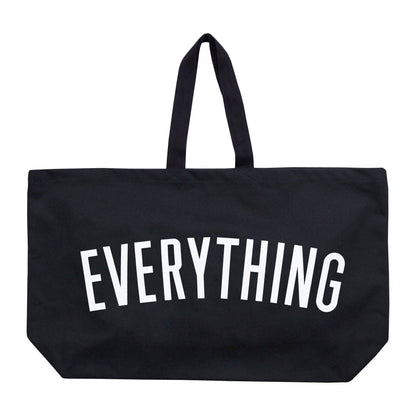 Black tote bag with &