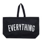 Black tote bag with &
