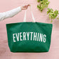 Green tote bag with &