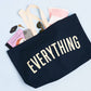 Black tote bag with &