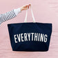 Navy tote bag with &
