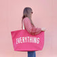 Bright Pink Really Big Bag with ‘Everything’ Text on a Pink Background