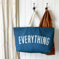 Ocean Blue Really Big Bag with ‘Everything’ Text on a Neutral Background