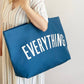 Ocean Blue Really Big Bag with ‘Everything’ Text on a White Background