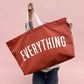 Rust Really Big Bag with ‘Everything’ Text on a Pink Background