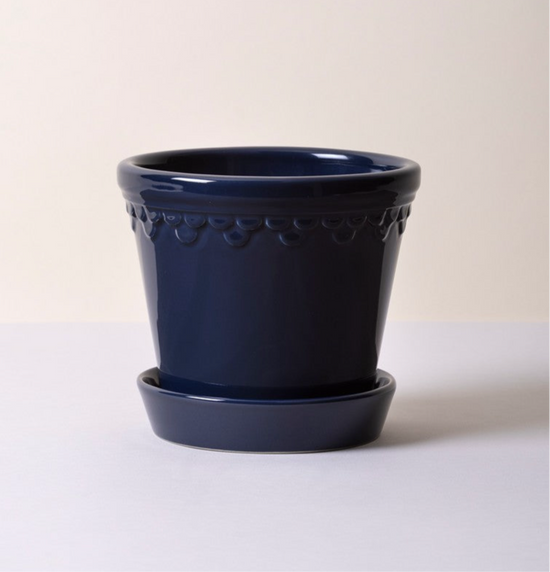 Bergs Potter | Copenhagen | Sapphire Blue Pot & Saucer