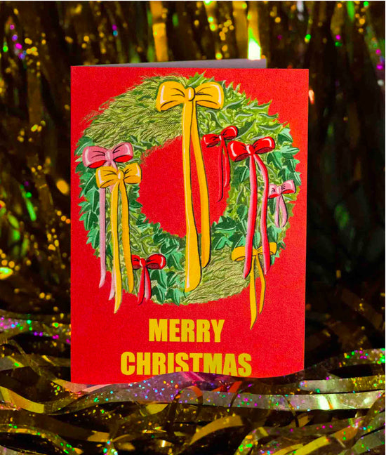 Greeting Card - ‘Merry Christmas Wreath’ by Stengun Drawings