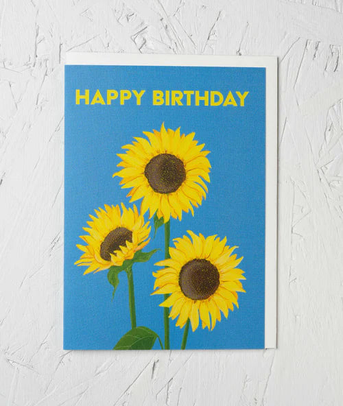 Greeting Card - ‘Happy Birthday Sunflower’ by Stengun Drawings